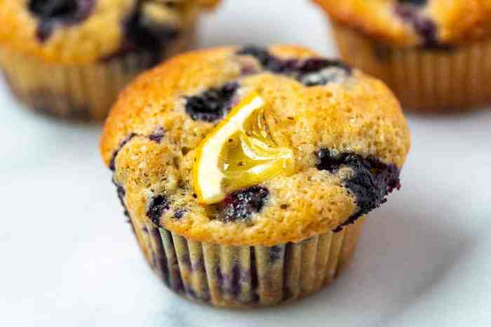 Blueberry muffins lemon bakery style recipe muffin flaxseed fresh cookingclassy cooking favored1